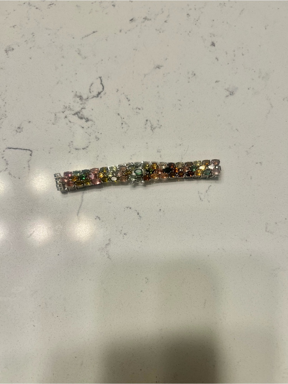 925 Sterling Silver Multicolor Tennis Bracelet 💎